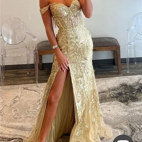 strapless open back dress Sweetheart Embroidery Tea-Length Tulle Puff Sleeves Floral Corset Prom   KissDress